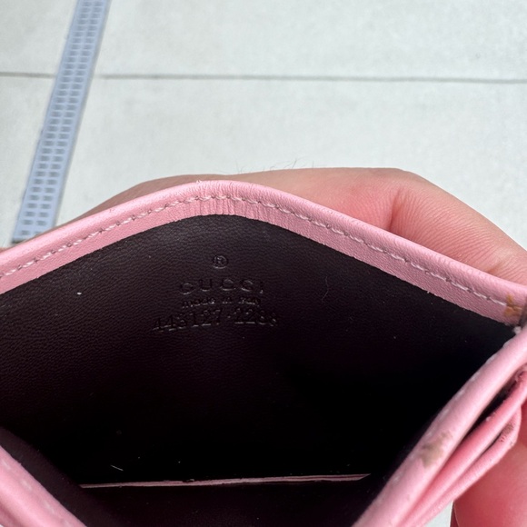 Gucci Marmont Pink Leather Card Holder - Picture 4 of 4
